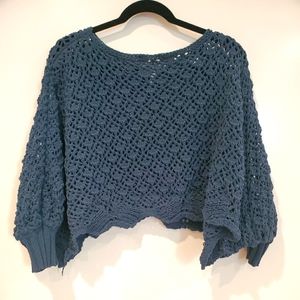Jessica Simpson Deep Blue Knitted Crop Top